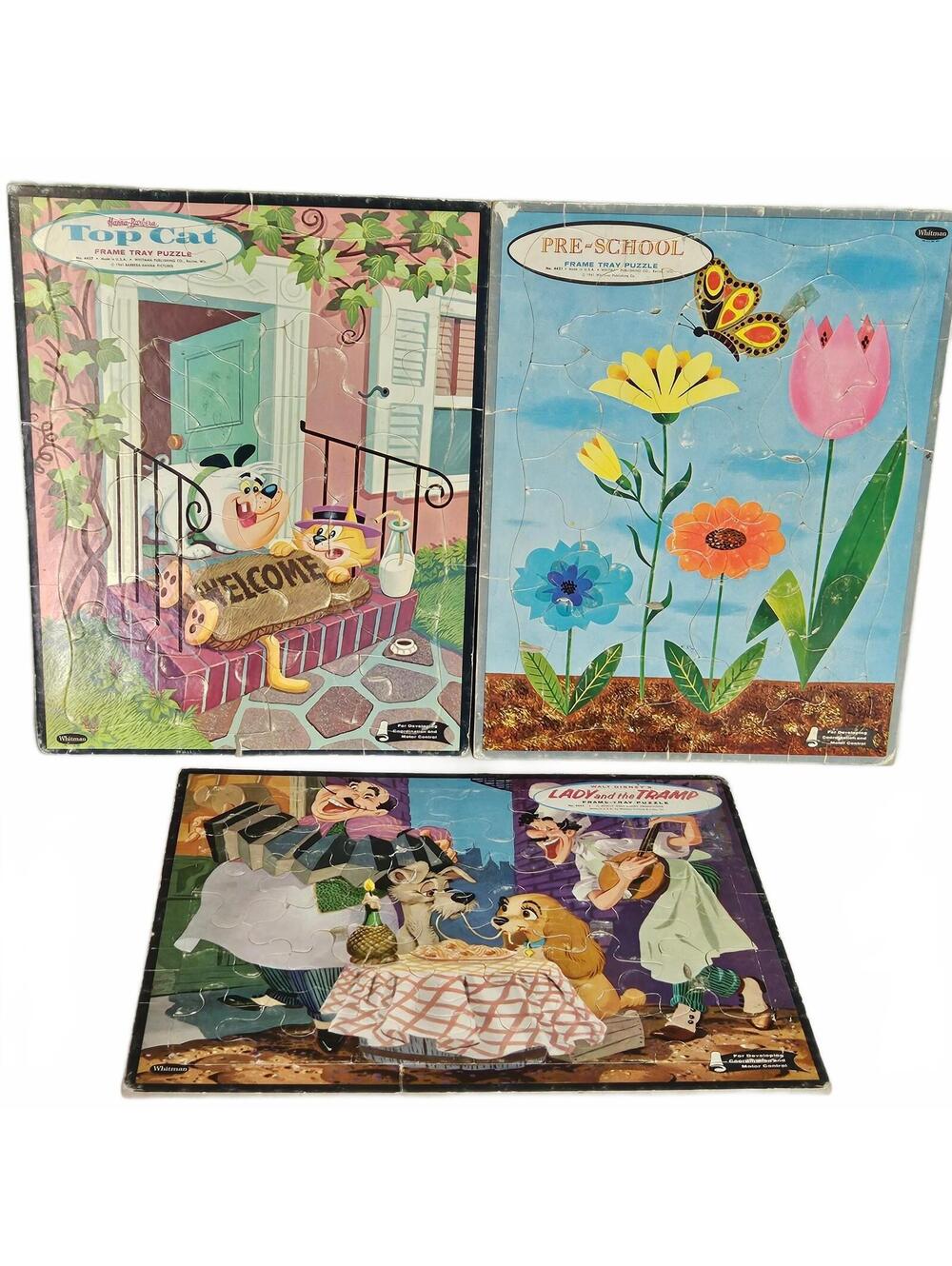 Vintage 1950s 1960s Puzzles Disney Hanna Barbera Top Cat Pre School Complete